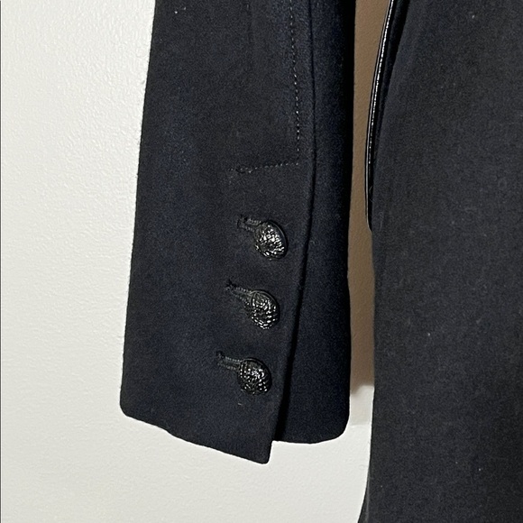 NWOT Black Wool-Blend Pea Coat Sz S - Picture 8 of 15